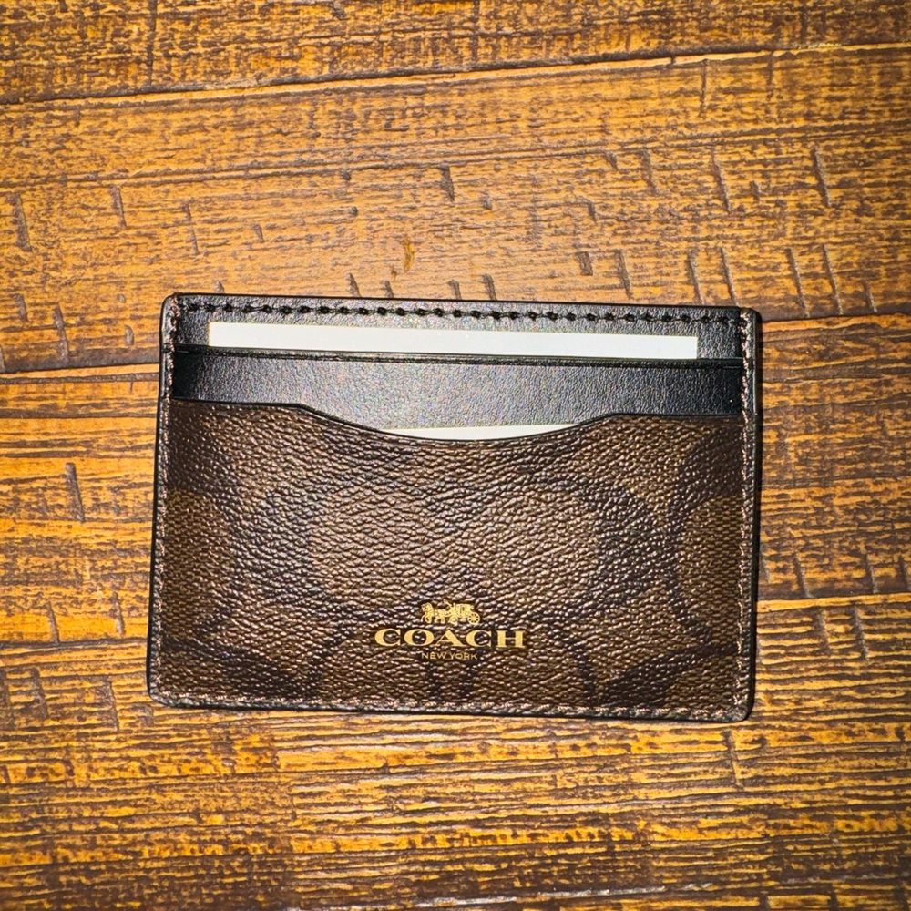 COACH Card Case In Signature Canvas